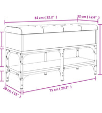 Schuhbank Braun Eichen-Optik 82x32x45 cm Holzwerkstoff