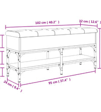 Schuhbank Schwarz 102x32x45 cm Holzwerkstoff