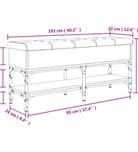 Schuhbank Grau Sonoma 102x32x45 cm Holzwerkstoff