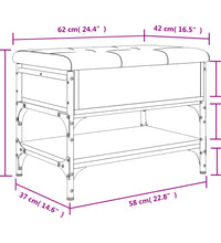 Schuhbank Schwarz 62x42x45 cm Holzwerkstoff