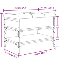 Schuhbank Braun Eichen-Optik 62x42x45 cm Holzwerkstoff