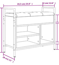 Schuhbank Schwarz 65,5x32x57,5 cm Holzwerkstoff