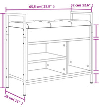 Schuhbank Grau Sonoma 65,5x32x57,5 cm Holzwerkstoff