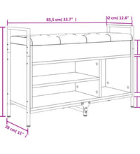 Schuhbank Schwarz 85,5x32x57,5 cm Holzwerkstoff