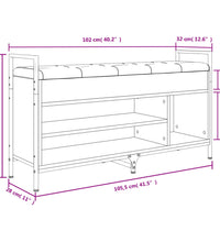 Schuhbank Grau Sonoma 105,5x32x57,5 cm Holzwerkstoff