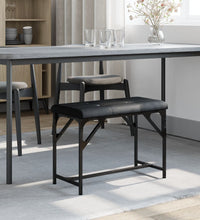 Essbank Schwarz 62x32x45 cm Stahl und Kunstleder