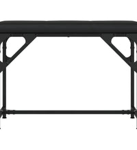 Essbank Schwarz 62x32x45 cm Stahl und Kunstleder