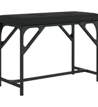 Essbank Schwarz 62x32x45 cm Stahl und Kunstleder