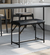 Essbank Schwarz 62x32x45 cm Stahl und Kunstleder