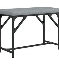Essbank Hellgrau 62x32x45 cm Stahl und Stoff