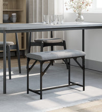 Essbank Hellgrau 62x32x45 cm Stahl und Stoff
