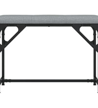 Essbank Hellgrau 62x32x45 cm Stahl und Stoff
