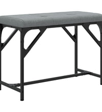 Essbank Hellgrau 62x32x45 cm Stahl und Stoff