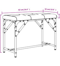 Essbank Hellgrau 62x32x45 cm Stahl und Stoff