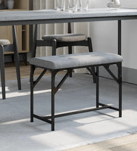 Essbank Hellgrau 62x32x45 cm Stahl und Stoff