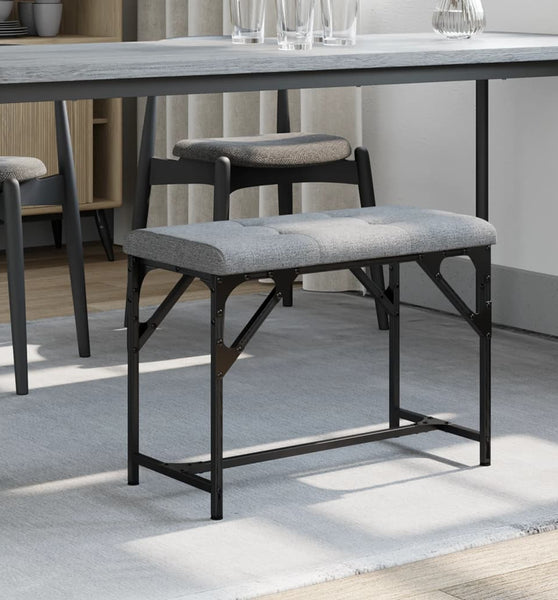 Essbank Hellgrau 62x32x45 cm Stahl und Stoff