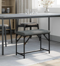 Essbank Dunkelgrau 62x32x45 cm Stahl und Stoff