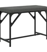 Essbank Dunkelgrau 62x32x45 cm Stahl und Stoff