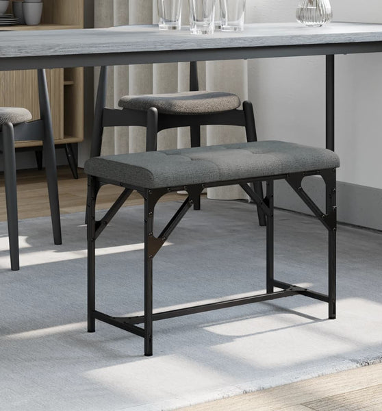 Essbank Dunkelgrau 62x32x45 cm Stahl und Stoff