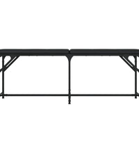Essbank Schwarz 124x32x45 cm Stahl und Kunstleder