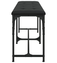 Essbank Schwarz 124x32x45 cm Stahl und Kunstleder
