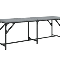 Essbank Hellgrau 124x32x45 cm Stahl und Stoff