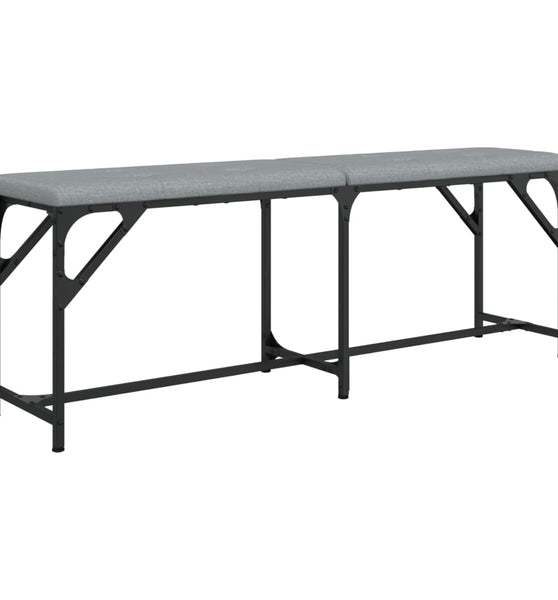 Essbank Hellgrau 124x32x45 cm Stahl und Stoff