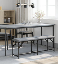 Essbank Hellgrau 124x32x45 cm Stahl und Stoff