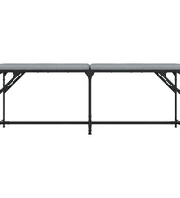 Essbank Hellgrau 124x32x45 cm Stahl und Stoff