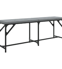 Essbank Hellgrau 124x32x45 cm Stahl und Stoff