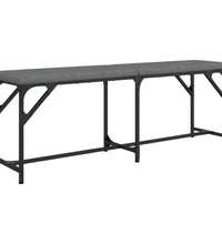 Essbank Dunkelgrau 124x32x45 cm Stahl und Stoff