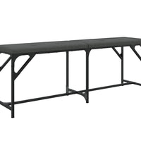 Essbank Dunkelgrau 124x32x45 cm Stahl und Stoff