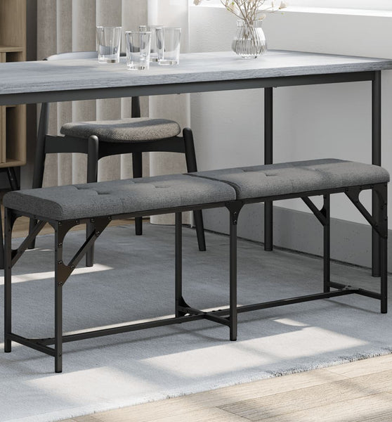 Essbank Dunkelgrau 124x32x45 cm Stahl und Stoff