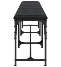 Essbank Schwarz 186x32x45 cm Stahl und Kunstleder