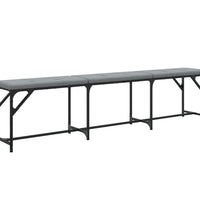 Essbank Hellgrau 186x32x45 cm Stahl und Stoff