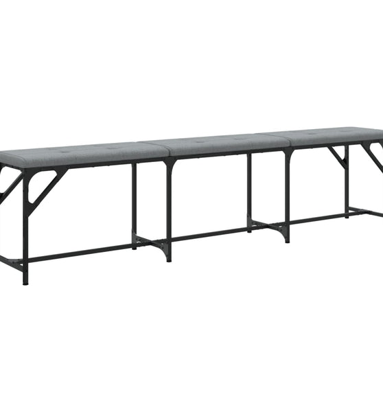 Essbank Hellgrau 186x32x45 cm Stahl und Stoff