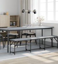 Essbank Hellgrau 186x32x45 cm Stahl und Stoff