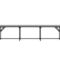 Essbank Hellgrau 186x32x45 cm Stahl und Stoff