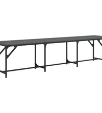 Essbank Dunkelgrau 186x32x45 cm Stahl und Stoff
