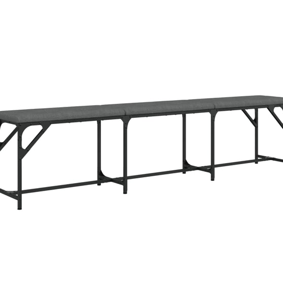 Essbank Dunkelgrau 186x32x45 cm Stahl und Stoff