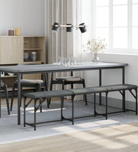 Essbank Dunkelgrau 186x32x45 cm Stahl und Stoff