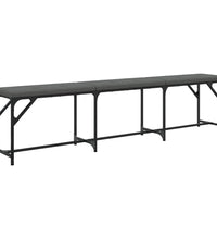 Essbank Dunkelgrau 186x32x45 cm Stahl und Stoff