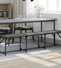 Essbank Dunkelgrau 186x32x45 cm Stahl und Stoff