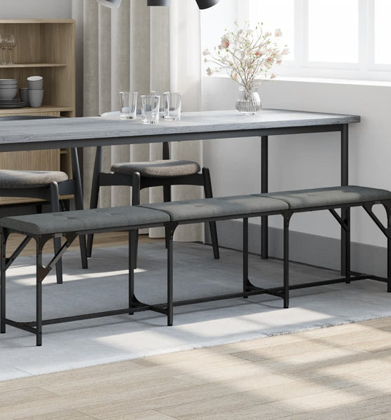 Essbank Dunkelgrau 186x32x45 cm Stahl und Stoff
