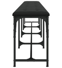 Essbank Schwarz 248x32x45 cm Stahl und Kunstleder