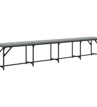 Essbank Hellgrau 248x32x45 cm Stahl und Stoff