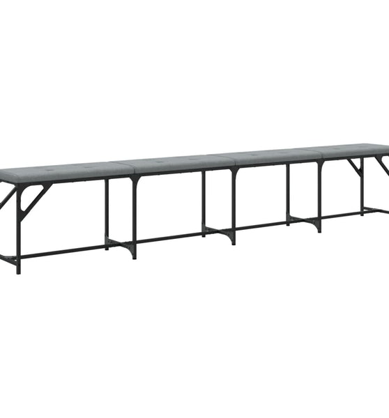 Essbank Hellgrau 248x32x45 cm Stahl und Stoff