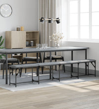 Essbank Hellgrau 248x32x45 cm Stahl und Stoff