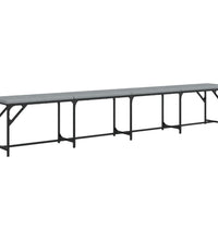 Essbank Hellgrau 248x32x45 cm Stahl und Stoff
