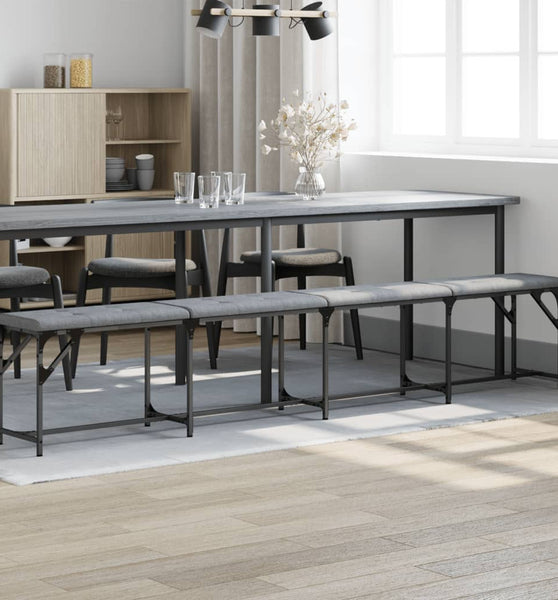 Essbank Hellgrau 248x32x45 cm Stahl und Stoff